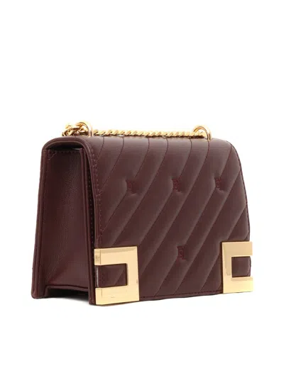 Elisabetta Franchi Medium Quilted Chain-linked Crossbody Bag In Red