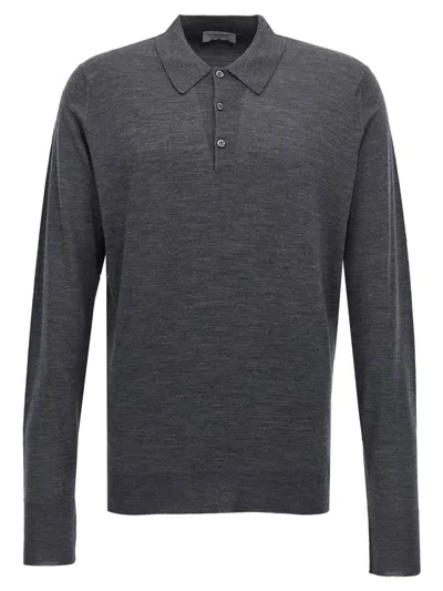 Shop John Smedley 'dorset' Polo Shirt In Gray