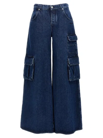 Off-white Wide-leg Cargo Jeans In Blue