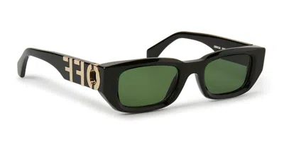 Off-white Oeri124 Fillmore 1055 Black Green Sunglasses In Black