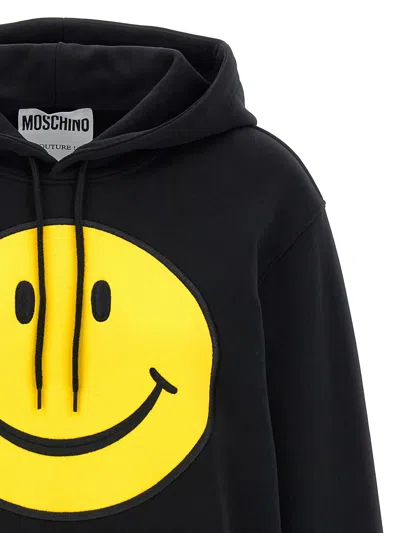 Shop Moschino 'smiley' Hoodie In Black