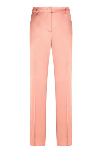 Shop Alberta Ferretti Satin Trousers In Pink