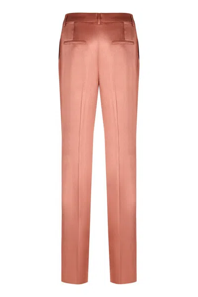 Shop Alberta Ferretti Satin Trousers In Pink