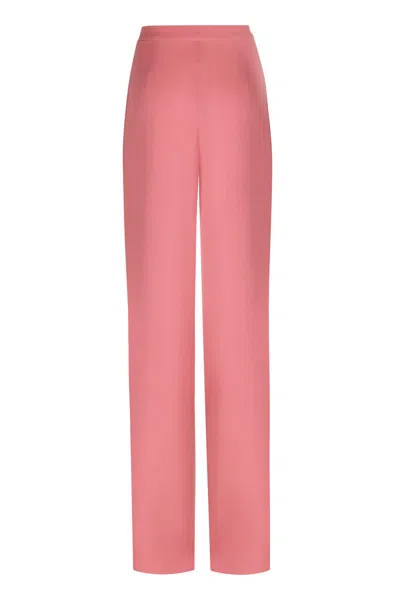Max Mara Studio Medusa Wide Leg Trousers In Pink