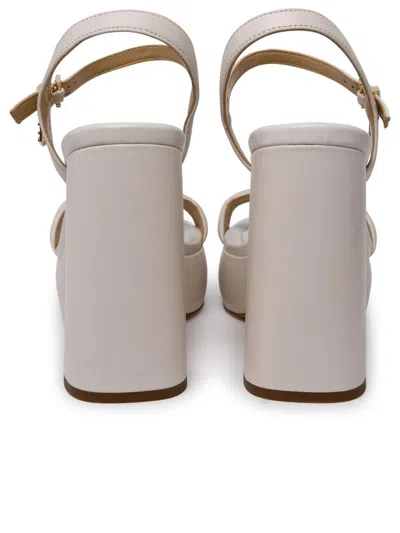 Michael Kors Cream Leather Laci Sandals In Beige