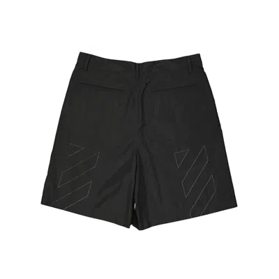 Off-white Black Casual Shorts With Design In 黑色的