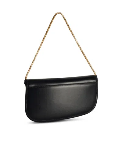 Shop Ferragamo Salvatore  'fiamma' Black Lear Crossbody Bag In 黑色的