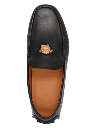 Shop Versace 'medusa' Loafers In Black