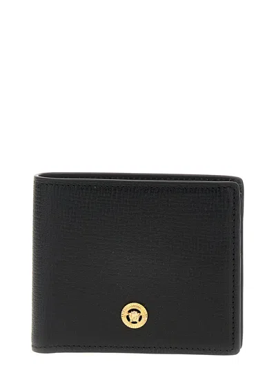 Versace Black Small Wallet With Medusa Biggie Logo