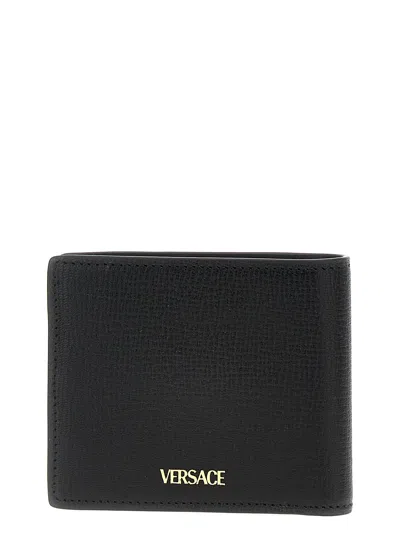 Versace Black Small Wallet With Medusa Biggie Logo