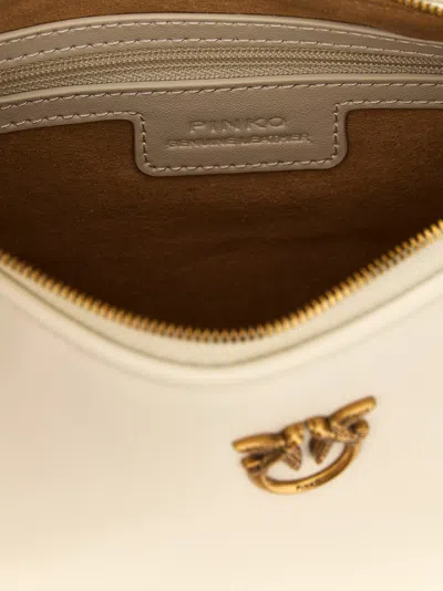 Pinko 'half Moon Mini' Handbag In 白色的