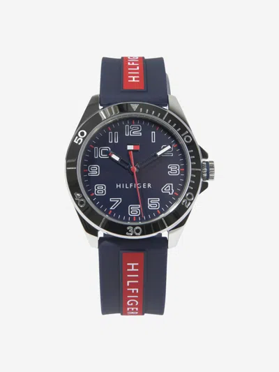 Tommy Hilfiger Boys Logo Strap Watch In Blue