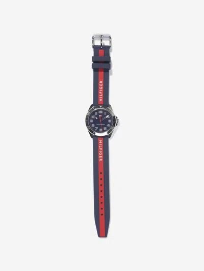Tommy Hilfiger Boys Logo Strap Watch In Blue