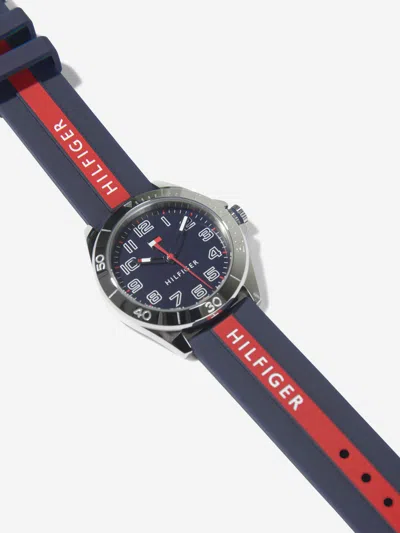 Tommy Hilfiger Boys Logo Strap Watch In Blue