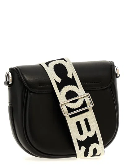 Marc Jacobs The Small Saddle Leather Shoulder Bag In 黑色的