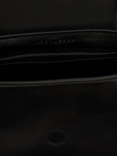 Marc Jacobs The Small Saddle Leather Shoulder Bag In 黑色的