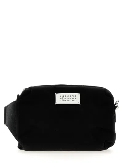 Maison Margiela Men's Glam Slam Canvas Belt Bag With Logo In 黑色的