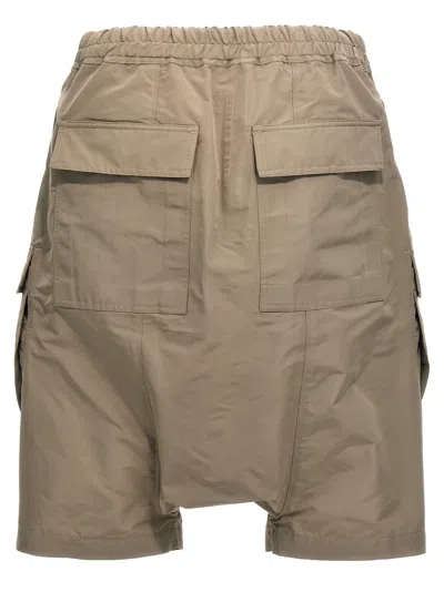 Rick Owens Cargo Pods Bermuda Shorts In Cream
