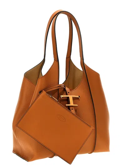 Tod's 't Timeless' Mini Shopping Bag In 棕色的