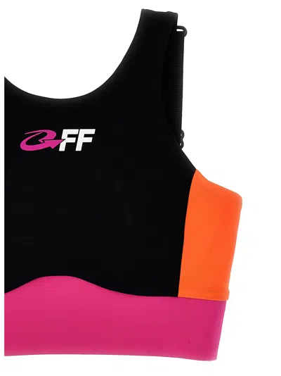 Off-white Color-block Sports Bra In 多色的