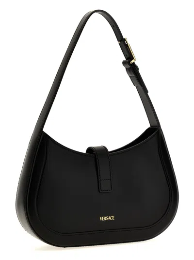 Versace Greca Goddess Small Shoulder Bag In Black