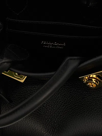 Ferragamo Mini Hug Handbag Detachable Tag In 黑色的