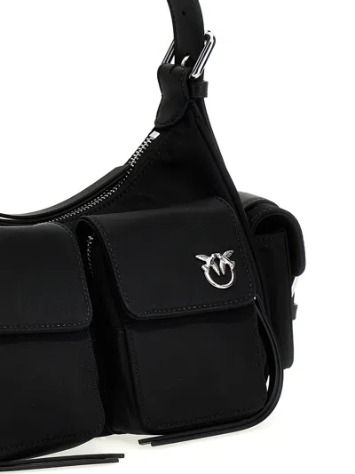 Pinko Cargo Bag In Recycled Technical Fabric In 黑色的