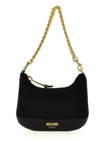 Shop Moschino 'logo' Handbag In 黑色的