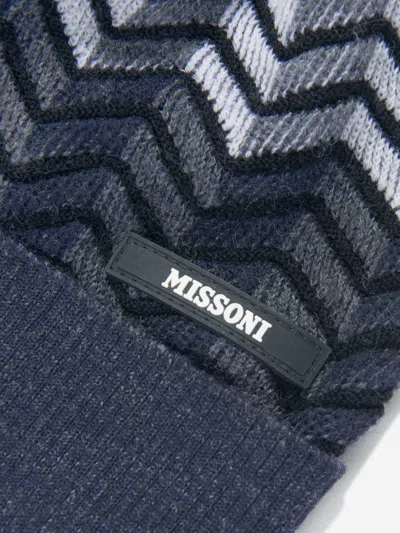 Missoni Boys Wool Zigzag Bobble Hat In Black