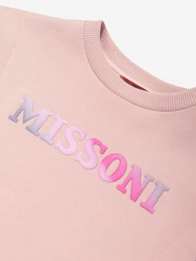 Missoni Girls Logo Sweater Dress In Pink
