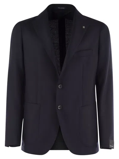 Tagliatore Single-breasted Wool-cashmere Blazer In Blue