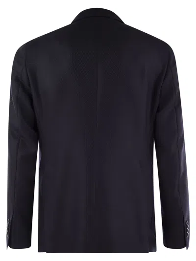 Tagliatore Single-breasted Wool-cashmere Blazer In Blue