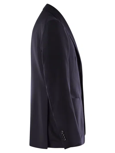 Tagliatore Single-breasted Wool-cashmere Blazer In Blue