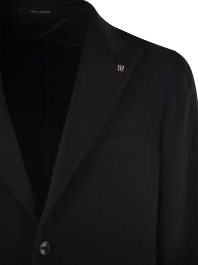 Tagliatore Wool Single-breasted Blazer In Black