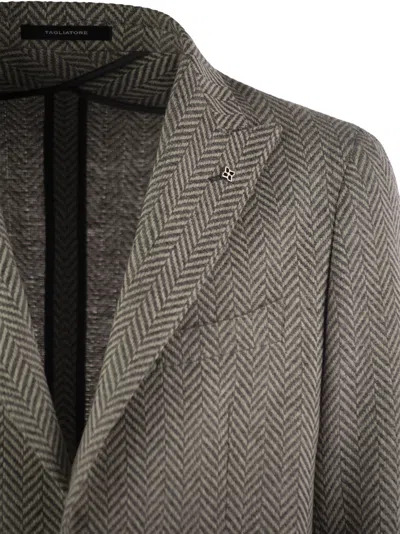 Shop Tagliatore Wool And Cashmere Jacket In Grey