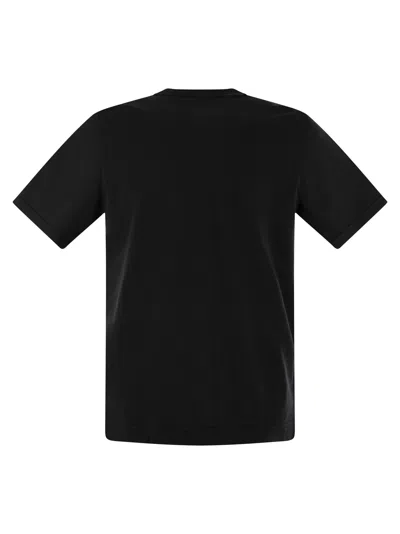 Fedeli Black Cotton Sweater In Black