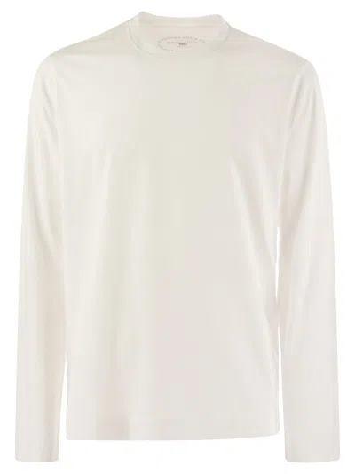 Fedeli Extreme Long-sleeved Giza Cotton T-shirt In White