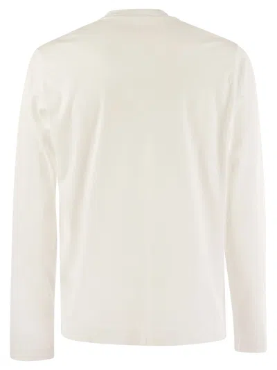 Fedeli Extreme Long-sleeved Giza Cotton T-shirt In White