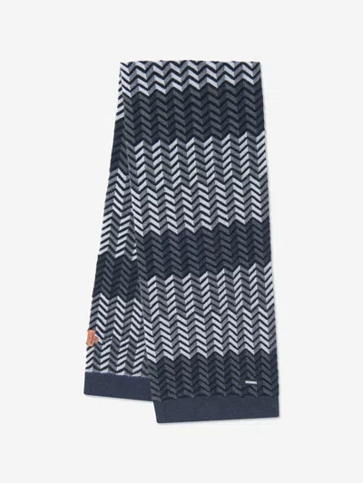 Missoni Boys Wool Zigzag Scarf In Black