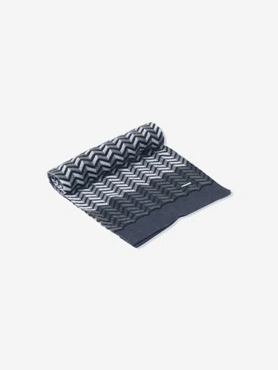 Missoni Boys Wool Zigzag Scarf In Black