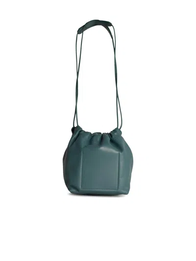 Shop Jil Sander 'dumpling' Light Blue Lear Crossbody Bag In 浅蓝色