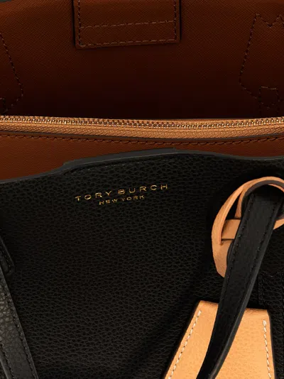 Tory Burch Shopping Perry Small In Pelle Martellata Color In 黑色的