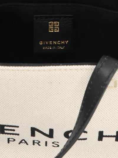 Givenchy Cabas G-tote Mini En Toile In 白色/黑色