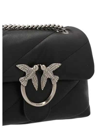 Pinko Love Mini Puff Crossbody Bag In 黑色的