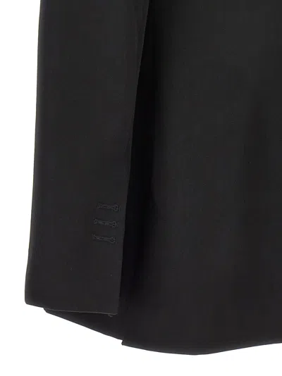 Jacquemus Tibau Asymmetric Double-breasted Grain De Poudre Wool Blazer In Black