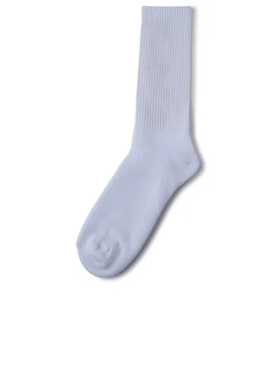 Shop Palm Angels White Cotton Blend Vertical Socks