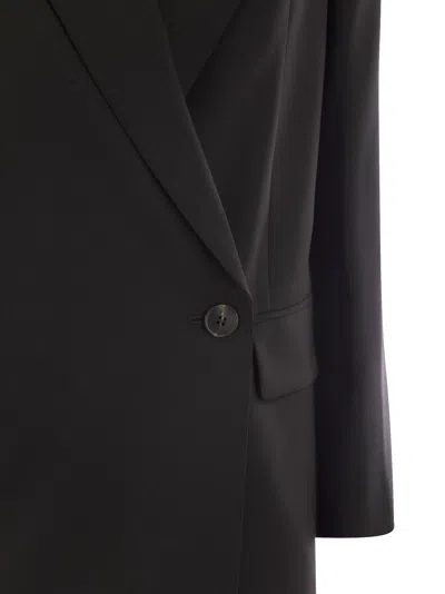 Shop Weekend Max Mara Umbro Wool Canvas Double Breasted Blazer In Black