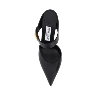 Jimmy Choo Nell 85mm Leather Mules In 黑色的