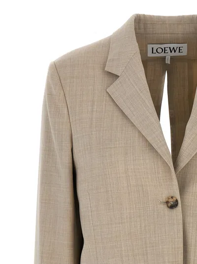 Shop Loewe Tailored Blazer With Back Lace In Beige