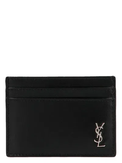 Saint Laurent Tiny Monogram Card Holder In Black